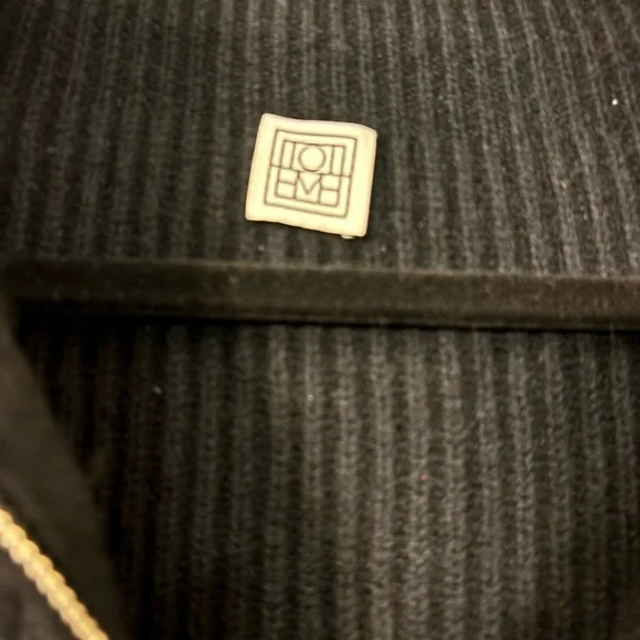 Toteme Ribbed Wool Mock Neck Sweater in Black Size S - Picture 6 of 8